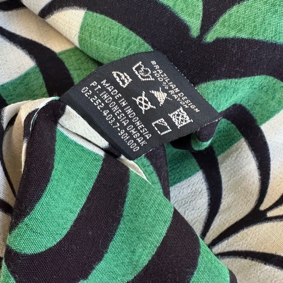 Totem Brazilian Designer Maxi Skirt Green Black & Cream Print Size S - Picture 16 of 16